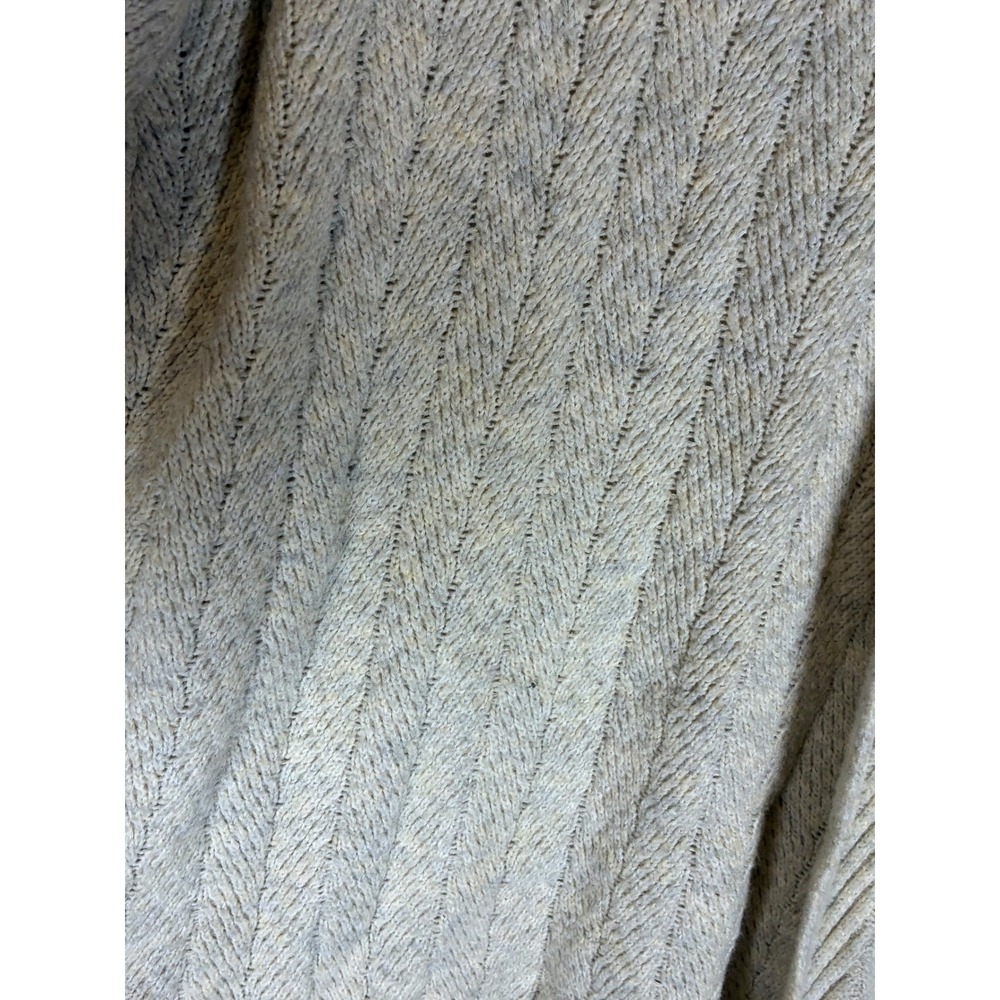 Ophelia Roe XL Cream Chevron Knit Long Open Front Cardigan Pockets - Picture 5 of 6